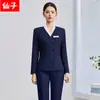 Nueva colección de otoño: atuendo formal profesional para profesores y presentadores, trajes elegantes, vestidos y trajes rojos para mujer
