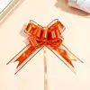 Tamaño Grande Transfronterizo 50 # Color Metálico Mate Lazo de Organza Flor Atada a Mano para Envoltura de Regalo de Navidad y Decoración de Coche de Boda.