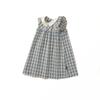 Vestido de Verano 2026 Mdd para Niñas, Moderno y Elegante, Nuevo Vestido sin Mangas de Encaje y Algodón a Cuadros para Bebés