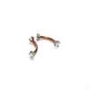 Aleación de Titanio G23 Barra Curva Perforada Redonda de Circonio de Cuatro Puntas con Rosca Interna de Doble Extremo Aretes Banana para la Oreja Anillo para la Nariz Piercing para la Ceja Galvanizado