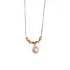 Collar con colgante de perla retorcida de metal, moda transfronteriza europea y americana, simple, para mujer, único, lujo ligero, cadena para la clavícula suave y versátil