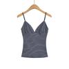 2528-25 Verano Nuevo Estilo Americano Chica Caliente Sexy Ajustado Rayas Casual Camisola Básica