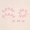 Rosa Girly Dulce Manicura Corta Blanco Puro Francés Moda Versátil Clásico Atemporal Uñas Usables