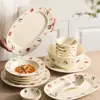 Conjunto de Tigelas e Pratos de Cerâmica Yuge Xile Panda da Fábrica Cor Sob Esmalte Louça Tigelas e Pratos Fofos e Divertidos Tigelas e Pratos de Sopa