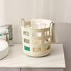 Cesta de Armazenamento de Plástico Personalizada Estilo Ins Estilo Creme Cesta de Armazenamento de Mesa Caixa de Armazenamento para Acabamento de Cozinha e Banheiro Cesta para Roupas Sujas com Recortes