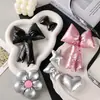 Couro PU prata laço coração pentagrama flor embalagem chaveiro DIY pingente acessórios floricultura atacado