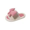 Nuevas Zapatillas de Casa para Mujer Estilo Dulce Europeo Otoño/Invierno con Lazo 3D, Comercio Exterior Transfronterizo, Zapatillas de Pelo de Una Tira