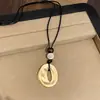 Colar Pingente Oval Irregular Estilo Coreano Ins Corrente para Suéter Estilo Férias Retrô Colar de Luxo Leve com Sensação de Alto Padrão