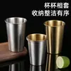 Tazas de Acero Inoxidable 304 al por Mayor, Vasos para Cerveza, Vasos de una Sola Capa con Borde Enrollado, Vasos Comerciales de Grado Alimenticio para Jugos, Vasos para Bebidas Frías