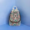 Mochila Bordada Estilo Étnico con Diseños de Gato, Elefante y Conejo, Mochila Pequeña de Lona para Viaje en Yunnan