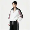 Nuevos Trajes Deportivos de Primavera y Otoño para Hombres y Mujeres, Conjunto Casual de Dos Piezas con Cuello Alto y Tres Barras, Traje de Running para Parejas, Admite Impresión Personalizada