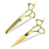 Tijeras de corte de pelo planas Nepson Doradas con patrón floral de 6.0 pulgadas Tijeras rectas Tijeras doradas