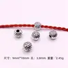 Xizang Prata Vintage Redondo Espaçador Contas Soltas Pulseira Colar Fio Contas DIY Joias Acessórios Atacado