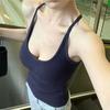 Deseo Puro Dulce Chica Caliente Sexy Espalda Descubierta Cintura Adelgazante Camisola Ropa de Yoga para Mujer con Almohadillas para el Busto Top de Fitness Versátil