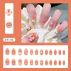 Blush Coração Vazado Laço Francês, Suave e Doce Elegante, Estilo Ins Europeu e Americano Manicure Removível 24 Peças