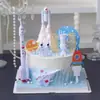 Adornos Decorativos para Pastel de Astronauta, Cohete Brillante, Topper de Planeta para el Primer Cumpleaños del Bebé, Transbordador Espacial, Figura de Astronauta