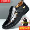 Sapatos masculinos de couro transfronteiriços negócios casuais formais sapatos de camada única sola macia sandálias masculinas de verão sapatos de pai para meia-idade e idosos sapatos de praia