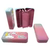 Caixa de Lata Quadrada Personalizada para Maquiagem Caixa de Lata Colorida Beauty com Tampa Flip-Top Embalagem de Presente Infantil Caixa de Metal