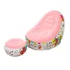 Sofá hinchable de PVC flocado con forma de macarrón Yunlan, set de camping para exteriores con reposapiés, sofá perezoso de ocio y tumbona