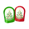 Bolsas para Envolver Regalos de Árbol de Navidad, Bolsas para Empacar Dulces y Snacks de Nochebuena Festiva, Bolsas de Regalo de Dibujos Animados de Pie y Auto-Sellables