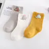 Calcetines de Parches para Niños Otoño e Invierno, Calcetines de Bebé de Grosor Medio con Dibujos Animados para Niños y Niñas, Calcetines Cortos para Bebés al por Mayor, Algodón de Dinosaurios de Color Sólido