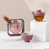 Juego de Té de Viaje Kung Fu Xinyue Portátil para Exteriores Cerámica para Preparar Té Individual Taza Rápida Una Olla Una Taza para Mujeres
