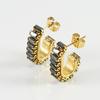 Pendientes de acero de titanio geométricos con diamantes de imitación para mujer, de acero inoxidable de 18 quilates, con circonita en forma de U, al por mayor, transfronterizos de Europa y Estados Unidos