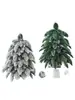 Arreglo de escritorio pequeño de Pe Scene de cedro Decoraciones navideñas de moda Adornos Árbol de Navidad Mini nevada flockada