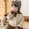 Suéter de punto de estilo coreano para bebé con bloques de color retro, un suéter polo moderno para niños, perfecto para primavera y otoño, con un tacto suave y cómodo