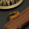 Anillo Nuevo de Oro Rojo Arena de Internet para Mujer Estilo Japonés y Coreano Simple Anillo Corazón Amoroso Chapado en Oro Resistente al Color a Largo Plazo Joyería Ajustable