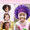 Gorro de Noche de Satén para Niños para Dormir, Lindo Gorro para el Cabello con Elástico para Niñas con Cabello Rizado, Gorro de Noche para Niños de Seda Imitada de Banda Ancha