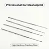 Kit Estável para Remover Cera do Ouvido, Ferramentas Profissionais para Limpeza de Ouvido, Colher para Remover Cera, Cabeça de Cobre para Limpeza do Canal Auditivo, Cabo Longo com Cabeça Redonda