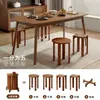 Bancos Apilables de Madera Maciza para Restaurantes de Huéspedes, Bancos Apilables para el Hogar para Entretener Invitados, Bancos Redondos tipo Jenga, Bancos de Comedor Combinados con Almacenamiento