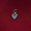 Prata Esterlina S925 Sólida Pingente Pequeno de Coração Pulseira de Cristal Pingente em Forma de Coração Estilo Coreano Estilo Ins Charme de Coração de Pêssego