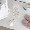 Meias Finas Youjiaxiu Primavera e Verão para Mulheres, Meias de Meia-Perna com Renda Estilo Japonês, Meias Folgadas Respiráveis Sem Costura