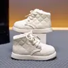 Botas de Cuero para Niños 2026 Otoño/Invierno Estilo Coreano Sencillo Botas de Algodón Forradas de Felpa para Niñas y Niños, Botas Cortas Cálidas y Antideslizantes