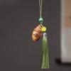 Colgante difusor de calabaza tallada de sándalo verde, colgante de madera maciza hueca de loto, cadena para teléfono móvil, joyería