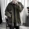 Jaqueta masculina versátil de outono nova, estilo retrô japonês, caimento solto, top masculino da moda (ins), retalhos em falso duas peças, estilo universitário