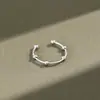 YH205 Estilo Coreano Estilo Coreano Plata de Ley S925 Moda Hecho a Mano Distintivo Anillo de Cola Abierta con Cuentas de Hilo