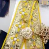 Encaje de organza bordado con lentejuelas de 5.3 cm de ancho, estilo étnico multicolor, material para ropa, zapatos, accesorios, materiales decorativos