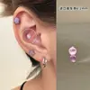 Brinco de Amethysto Gota D'água Estilo Doce Cool Fivela Coração Estrela Stud de Osso da Orelha Brinco Pendente Feminino Aço Titânio Cuidado com o Furo da Orelha Brinco Atacado