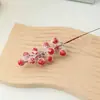 Fruta de la Fortuna Simulada Personalizada de Venta Caliente Transfronteriza Accesorios para Arreglos Florales de Hogar Adornos Decorativos de Fruta Roja Navideña con Nieve Fruta Roja