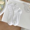 Calcetines Grises para Mujer Verano Delgados Calcetines Cortos Ins Moda Calcetines de Algodón Estilo Japonés Estilo Ballet Estilo Miu Malla Transpirable Calcetines de Tubo Medio