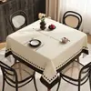 Toalha de Mesa Quadrada Estilo Minimalista, Lavável, Impermeável, à Prova de Óleo, Resistente ao Calor, Pano de Cobertura Quadrado, Luxo Leve, Sensação de Alta Qualidade, Modelo Novo 2025