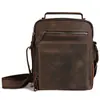 Processamento e Personalização de Bolsa de Ombro Masculina Transfronteiriça de Couro Genuíno Grande Capacidade Multifuncional Bolsa de Mão Bolsa Transversal de Couro de Vaca Retrô