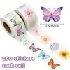 500 Adesivos Amazon Popular Rolo Borboleta Flor Adesivos de Formato Especial Decorativos Caixa de Presente Etiquetas Adesivas Autoadesivas