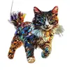 Gato de Vitral Vibrante Plano 2D Transfronteiriço Pingente de Arte Pegador de Sol Acrílico