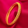 Pulseira Abertura Moda Europeia e Americana Transfronteiriça Feminina Esculpida Retro Escolhedor de Seda Ouro de Areia Vietnamita Pulseira de Casamento