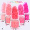 Juego de 12 lentejuelas con purpurina y polvo láser degradado para decoración de uñas con diseño de explosiones transfronterizas en color rosa