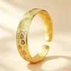 Pulseira de cobre banhada a ouro vietnamita com estilo chinês vintage, pulseira larga da moda com motivos de pega e flor de ameixeira, atacado